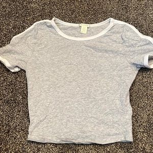 Grey Mid Crop Tee